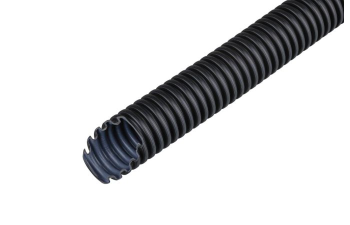 Vamzdis gofruotas D50/39.4 320N/5cm juodas poliolefinas -15 +90C FBY-EL-F [25m] - FRANKISCHE