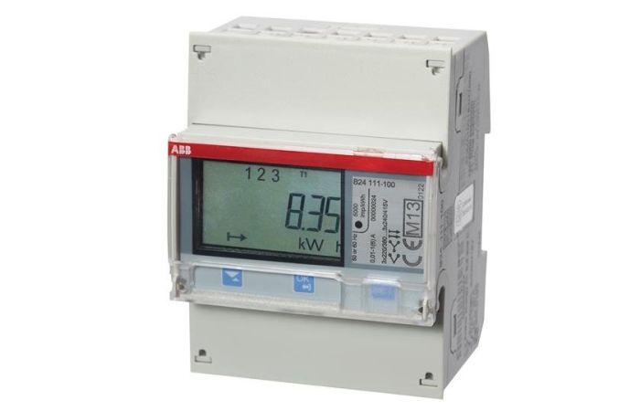 Skaitiklis elektros energijos 3F 6A netiesioginis 1 tarifas MID 4 modulių Steel B24 111-100 - ABB