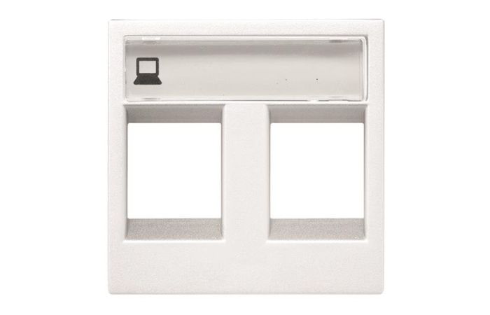 Dangtelis kompiuteriniam lizdui dvigubas RJ45 su vieta markiracijai baltos spalvos N2218.2 BL Zenit - ABB