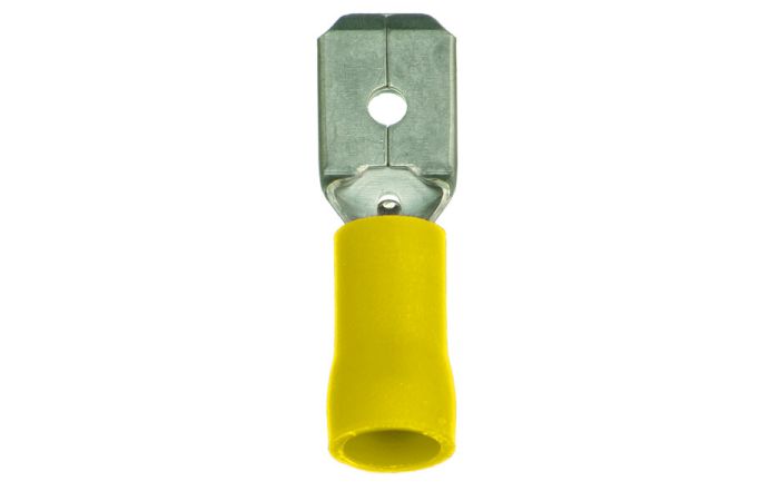 Antgalis izoliuotas 4-6mm2 geltonas (plokštieji kištukai 6.3x0.8) PFSI 4060/6308 [50] - PROTEC