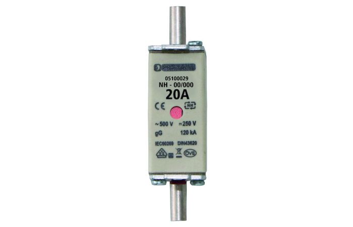 Saugiklis 20A 120kA 500V gG PSI NH000 - PROTEC