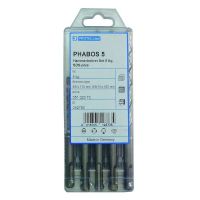 Rinkinys grąžtų smūginių 5/6x110, 6/8/10x160 SDS-PLUS PHABOS [rinkinyje 5 vnt.] - PROTEC