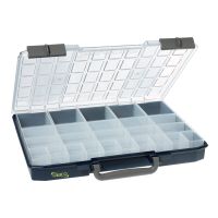 Dėžė su rankena [413x330x55] su skyreliais 25 (10vnt. 55x39mm 5vnt. 109x79mm 10vnt. 55x79mm) CARRY-LITE 55 - CIMCO