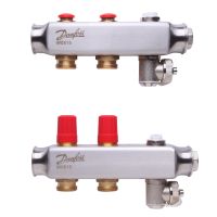 Kolektorius grindų šildymui nerūdijančio plieno su rankiniu nuorinimu 1'' 2+2 SSM-2 [pak. po 2 vnt.] - DANFOSS