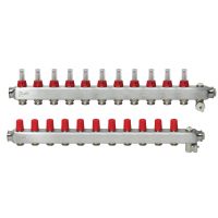 Kolektorius grindų šildymui nerūdijančio plieno su srauto matuokliu ir rankiniu nuorinimu 1'' 11+11 SSM-11 [pak. po 2 vnt.] - DANFOSS