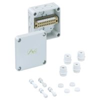 Dėžutė v/t [110x110x66] IP66/IP54 su gnybtais 12x4mm2 pilka be halogenų RKK 4/12-12x4 - SPELSBERG
