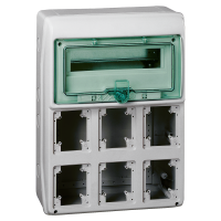 Skydelis v/t 12 (1x12) modulių IP65 6 angos lizdams skaidrios durys Mureva - SCHNEIDER ELECTRIC