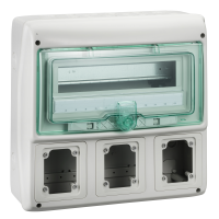 Skydelis v/t 12 (1x12) modulių IP65 3 angos lizdams skaidrios durys Mureva - SCHNEIDER ELECTRIC