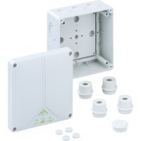 Dėžutė v/t [140x140x79] IP65/IP54 tuščia pilka be halogenų Abox 100-L - SPELSBERG