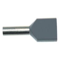 Antgalis dvigubas gilzinis izoliuotas 2x0.75mm2 Cu pilkas L-8mm PAEH [500] - PROTEC