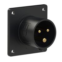 Kištukas CEE į/l 3P 16A 230V IP44 juodas [70x70] MIDNIGTH - PCE