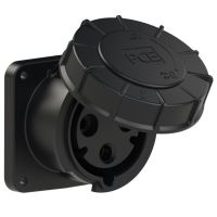 Lizdas CEE į/l 3P 63A 230V 6h IP67 juodas [100x100] POWER TWIST - PCE