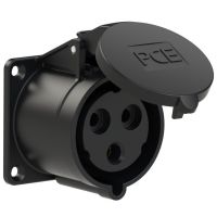 Lizdas CEE i/l 3P 32A 230V IP44 [70x70] juodas - PCE
