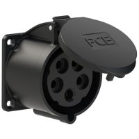 Lizdas CEE į/l 5P 32A 400V 6h IP44 TT juodas [70x70] - PCE