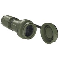 Lizdas a/k SCHUKO 3P 16A 250V IP68 su apsauginiu dangteliu žalias - PCE