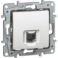 Lizdas kompiuterinis 1x8 be rėmelio baltas RJ45 Kat.6 neekranuotas UTP NILOE - LEGRAND