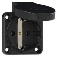 Lizdas SCHUKO į/l 16A 230V IP54 [50x50] juodas S-NOVA - PCE