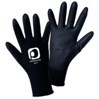 Pirštinės lygios, dengtos nitrilu, juodos 9/L dydis PFSH9 PU [pora] - PROTEC