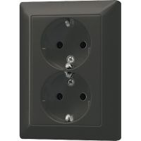 Lizdas p/t SCHUKO dvigubas aliumininis antracito spalvos 16A 250V LS - JUNG