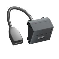 Lizdas HDMI kanalui kampinis Rapid 45 juodai pilkos matinės spalvos MTS-HD F SWGR1 - OBO BETTERMANN