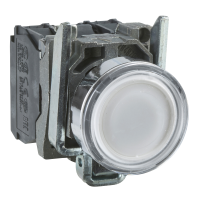Mygtukas 1no+1nc be fiksacijos 22m baltas su pašvietimu LED 24V AC/DC IP66 XB4 Harmony - SCHNEIDER ELECTRIC