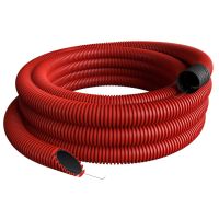 Vamzdis gofruotas D50/39.8 450N raudonas su viela EVOCAB FLEX [50m] - EVOPIPES