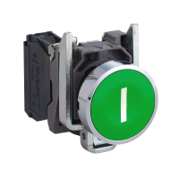 Mygtukas 1no be fiksacijos 22mm žalias "I" IP66 XB4 Harmony - SCHNEIDER ELECTRIC