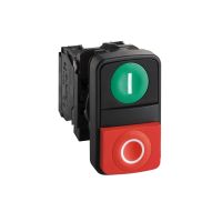 Mygtukas dvigubas 1no+1nc be fiksacijos 22mm žalias/raudonas "I-O" IP66 XB5 Harmony - SCHNEIDER ELECTRIC