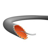 Vamzdis gofruotas D16 750N/5cm pilkas su viela be halogenų EVOEL FM-0H SMART [100m] - EVOPIPES