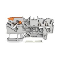 Gnybtas 2.5mm2 3 laidams atlenkiamas pilkas ant bėgelio - WAGO