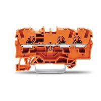 Gnybtas 4mm2 3 laidams oranžinis ant bėgelio -WAGO