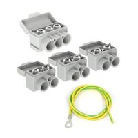 Rinkinys gnybto atsišakojimo į atramą SLT50 (SV15) [rinkinyje 3 dvigubi 2.5-35mm2, 1 trigubas 2.5-35mm2, įžeminimo laidas] - MOREK
