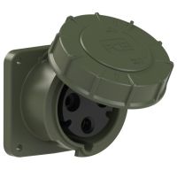 Lizdas CEE į/l 3P 63A 230V 6h IP67 žalias [100x100] POWER TWIST - PCE