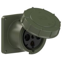 Lizdas CEE į/l 4P 125A 400V 6h IP67 žalias [120x120] POWER TWIST - PCE