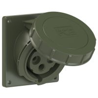 Lizdas CEE į/l 3P 32A 230V 6h IP67 žalias kampinis [92x100] - PCE