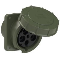 Lizdas CEE į/l 5P 125A 400V 6h IP67 žalias kampinis [120x130] POWER TWIST - PCE
