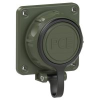 Lizdas į/l 3P 16A 250V IP68 su dangteliu žalias [75x75] - PCE