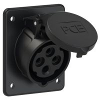 Lizdas CEE į/l 4P 16A 400V 6h IP44 TT juodas kampinis [80x97] - PCE
