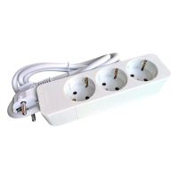 Ilgiklis 1.4m 3 lizdų H05VV-F 3x1.5mm2 IP20 baltas PTSD 3w - PROTEC