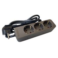 Ilgiklis 1.4m 3 lizdų H05VV-F 3x1.5mm2 IP20 rudas PTSD 3b - PROTEC