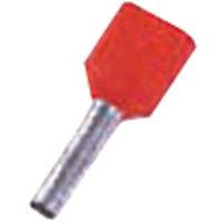 Antgalis dvigubas gilzinis izoliuotas 2x10mm2 Cu raudonas L-14mm ICIAE1014Z [100] - INTERCABLE