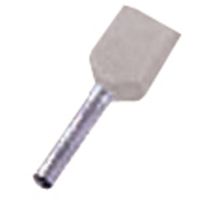 Antgalis dvigubas gilzinis izoliuotas 2x0.75mm2 Cu pilkas L-8mm ICIAE0758Z [100] - INTERCABLE