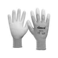 Pirštinės nailoninės 11/XXl dydis dengtos poliuretanu pilkos DIN 388 SKINNY SOFT [pora] - CIMCO