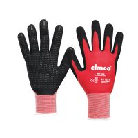 Pirštinės megztos 10/XL dydis dengtos nitrilu juodos/raudonos DIN 388 GRIP FLEX [pora] - CIMCO