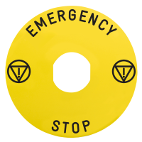Lentelė geltona su užrašu "EMERGENCY STOP" XB4/XB5 Harmony [10] - SCHNEIDER ELECTRIC
