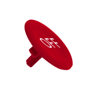 red cap marked OFF for circular pushbutton D-22, ZBA435, CONTROL & SIGNALLING, PUSH BUTTONS, PILOT LIGHTS & CONTROLS, DIA 22 COMMON FOR METAL, PLASTIC - SCHNEIDER ELECTRIC (pavadinimas tikslinamas)