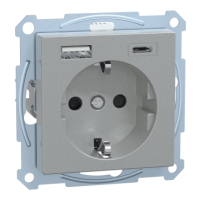 Schuko SO+USB A+C 3A c ge TPb alu SysM, MTN2367-0460, WIRING DEVICES, MERTEN, WD RANGES FLUSH, WHITE AND PW (T0) - SCHNEIDER ELECTRIC (pavadinimas tikslinamas)