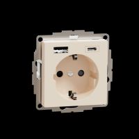 Schuko SO+USB A+C 3A c ger TPb w SysM, MTN2367-0344, WIRING DEVICES, MERTEN, WD RANGES FLUSH, WHITE AND PW (T0) - SCHNEIDER ELECTRIC (pavadinimas tikslinamas)