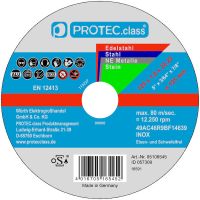 Diskas pjovimo 125mm 1mm metalui, plytelėms, akmeniui PTMU125 [pak. po 10 vnt.] - PROTEC