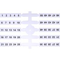 Elastiniai žymekliai (4 x 50 vnt.) 1-50 (EO3) - ETI (pavadinimas tikslinamas)